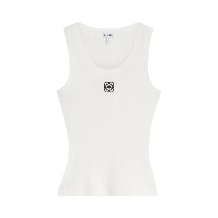 LOEWE Anagram Tank Top in Cotton – White & Black