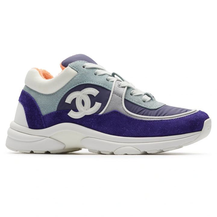 Chanel Low Top CC Trainer White Silver