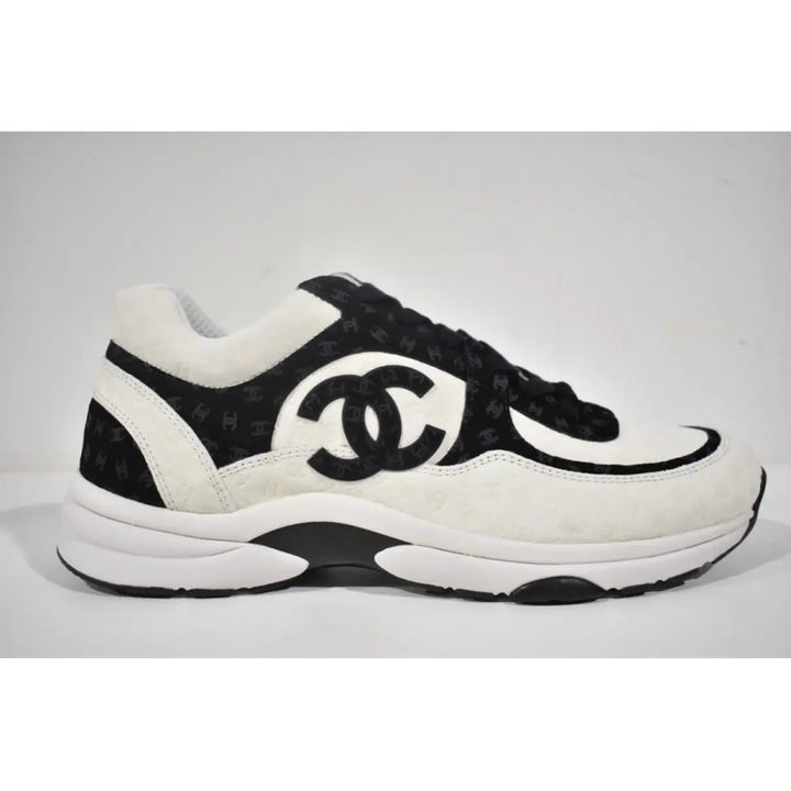 Chanel Low Top CC Trainer White Silver