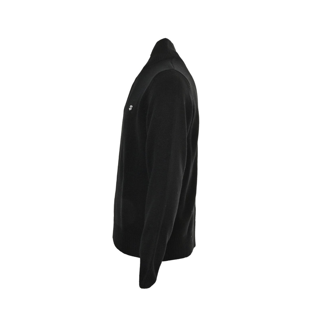 Celine Logo-Embroidered Wool &amp; Cashmere Blend Half Zip Black
