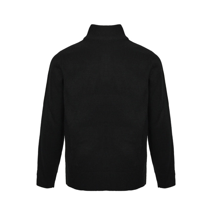 Celine Logo-Embroidered Wool &amp; Cashmere Blend Half Zip Black