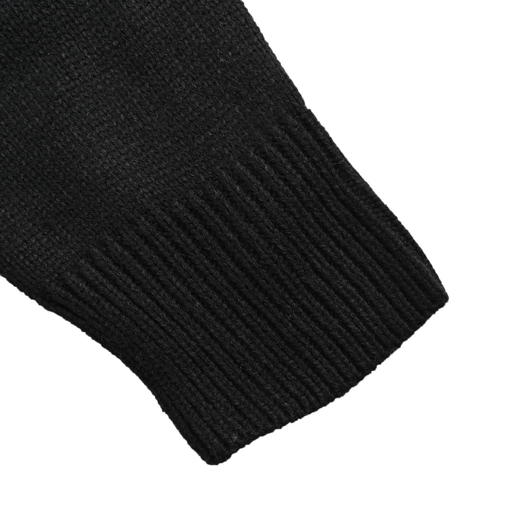 Celine Logo-Embroidered Wool &amp; Cashmere Blend Half Zip Black