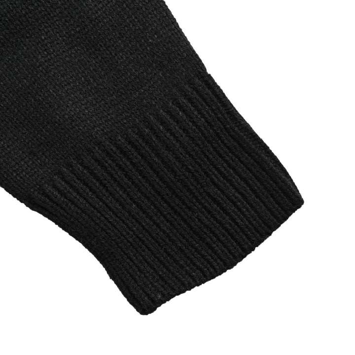 Celine Logo-Embroidered Wool &amp; Cashmere Blend Half Zip Black