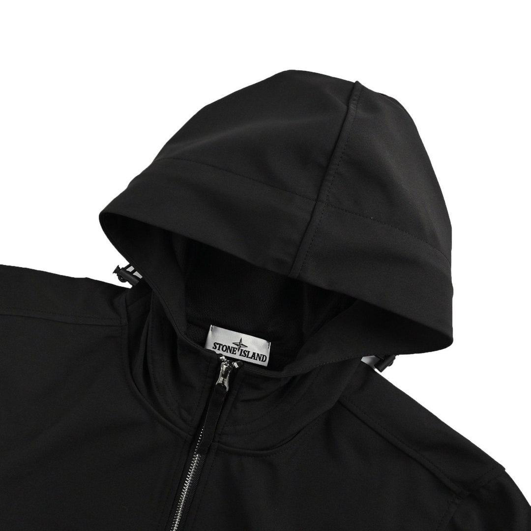 Stone Island Soft Shell-R Hooded Jacket Black