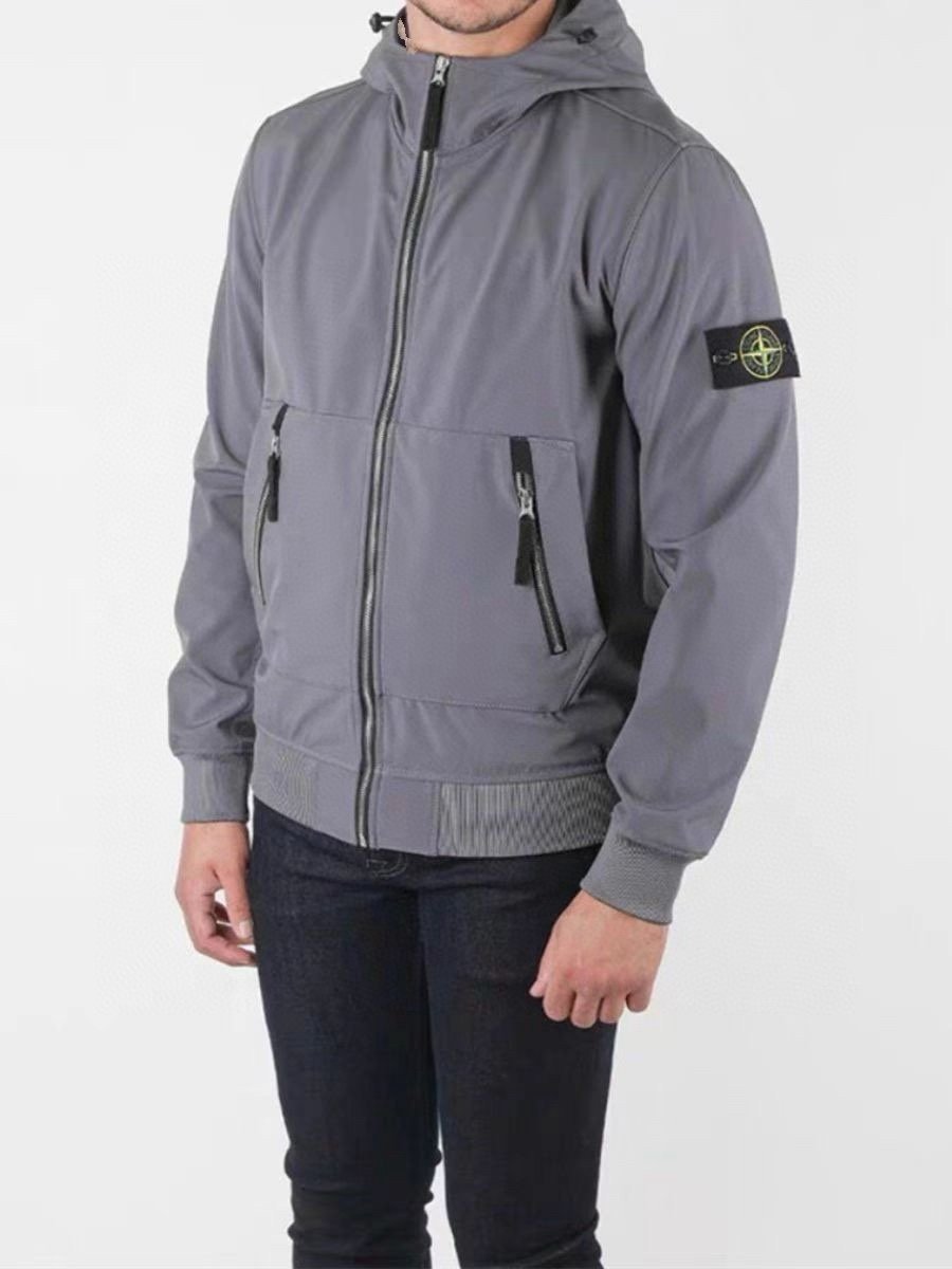 Stone Island Soft Shell-R Hooded Jacket Grey