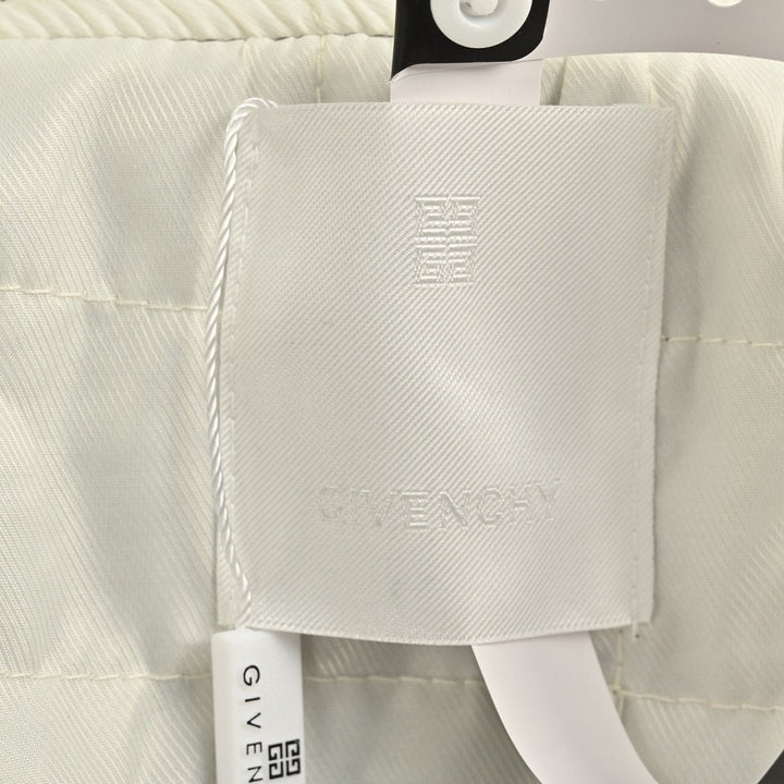 Givenchy Logo Jacket Varsity Jack In White Green Leather