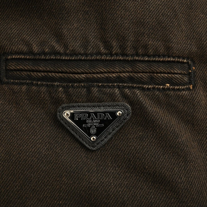 Prada Padded Denim Blouson Jacket Brown