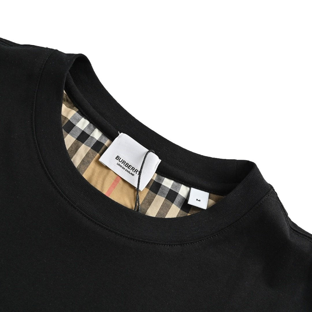 Burberry Check Sleeve T-Shirt Black
