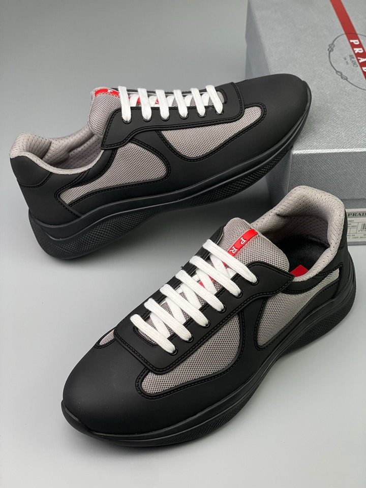 Prada Americas Cup Black Grey Trainers
