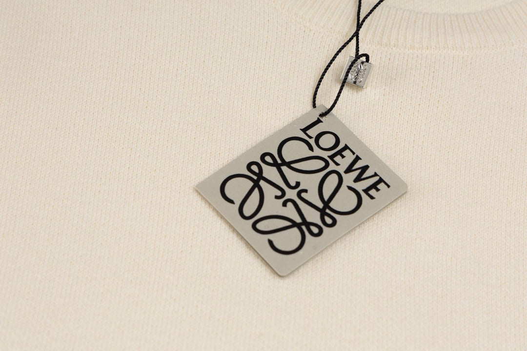 Loewe Anagram Sweater In Cotton Blend White
