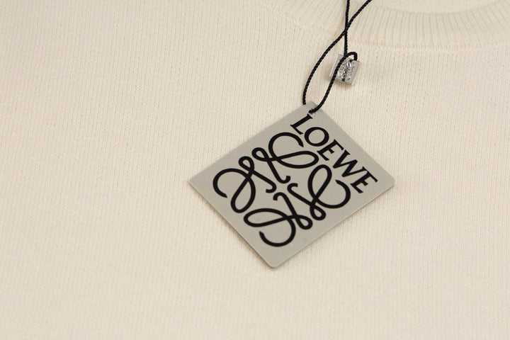 Loewe Anagram Sweater In Cotton Blend White