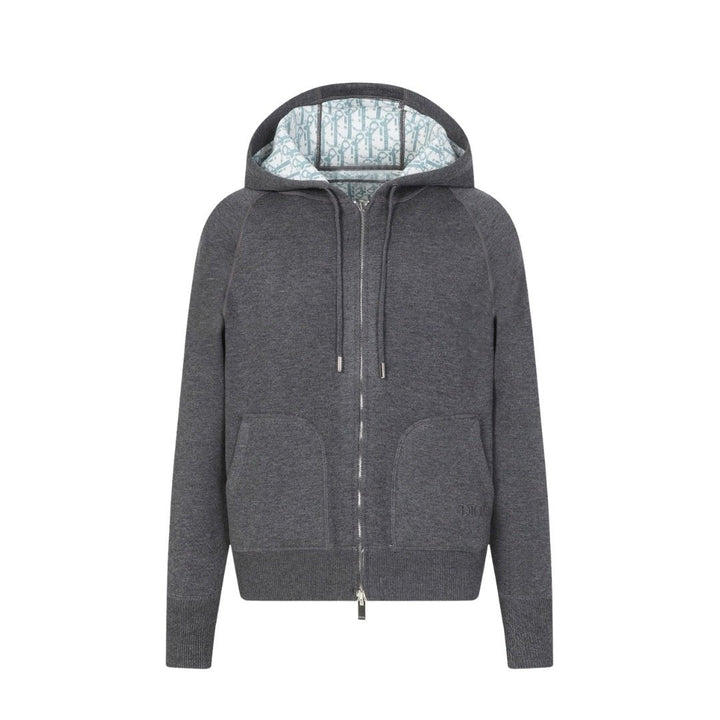 Dior Cashmere Hooded Jacket Grey