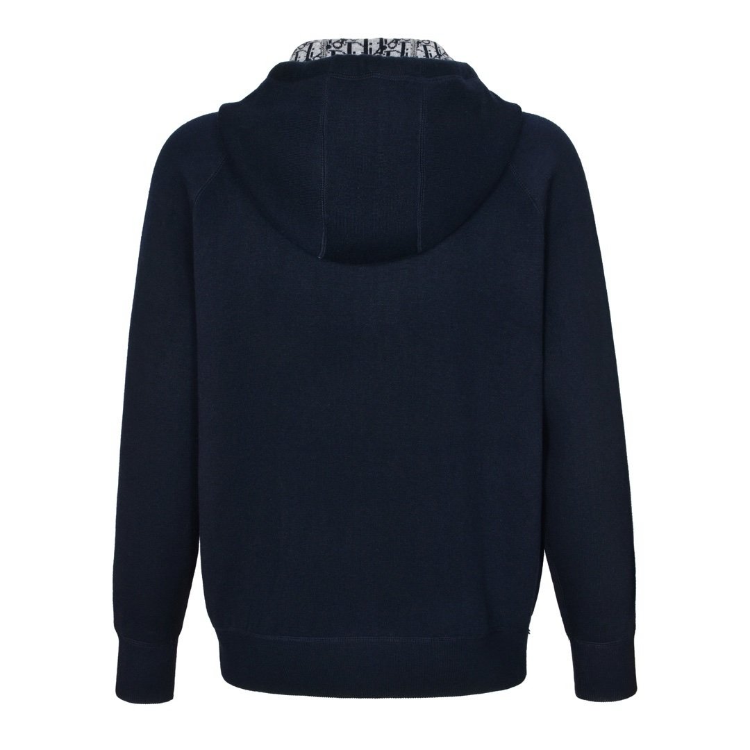 Dior Cashmere Hooded Jacket Navy  Blue
