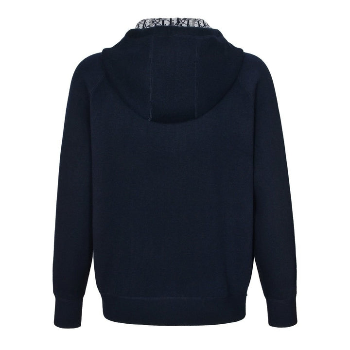 Dior Cashmere Hooded Jacket Navy  Blue
