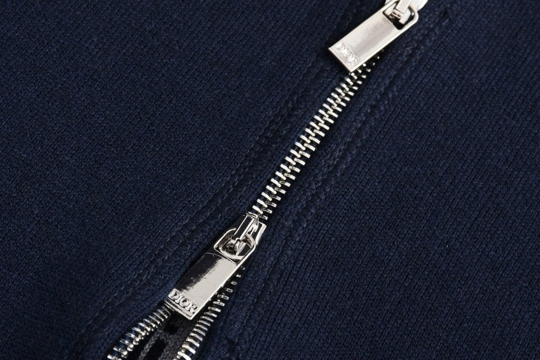 Dior Cashmere Hooded Jacket Navy  Blue