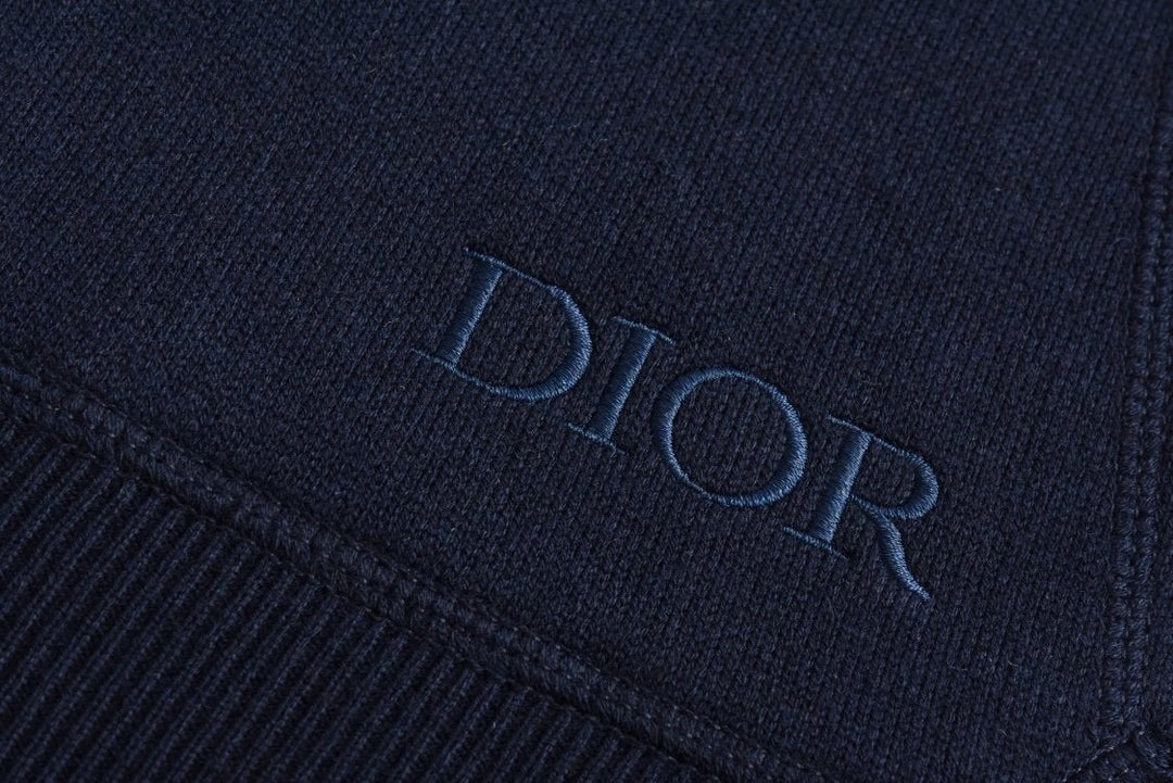 Dior Cashmere Hooded Jacket Navy  Blue