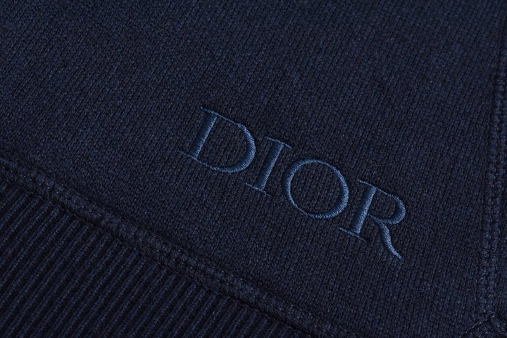 Dior Cashmere Hooded Jacket Navy  Blue