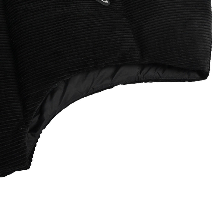Prada Down-Filled Cotton Corduroy Bodywarmer In Black