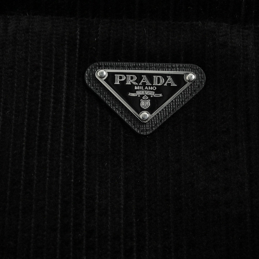 Prada Down-Filled Cotton Corduroy Bodywarmer In Black