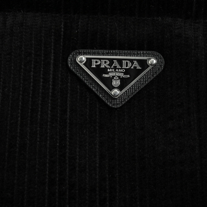 Prada Down-Filled Cotton Corduroy Bodywarmer In Black