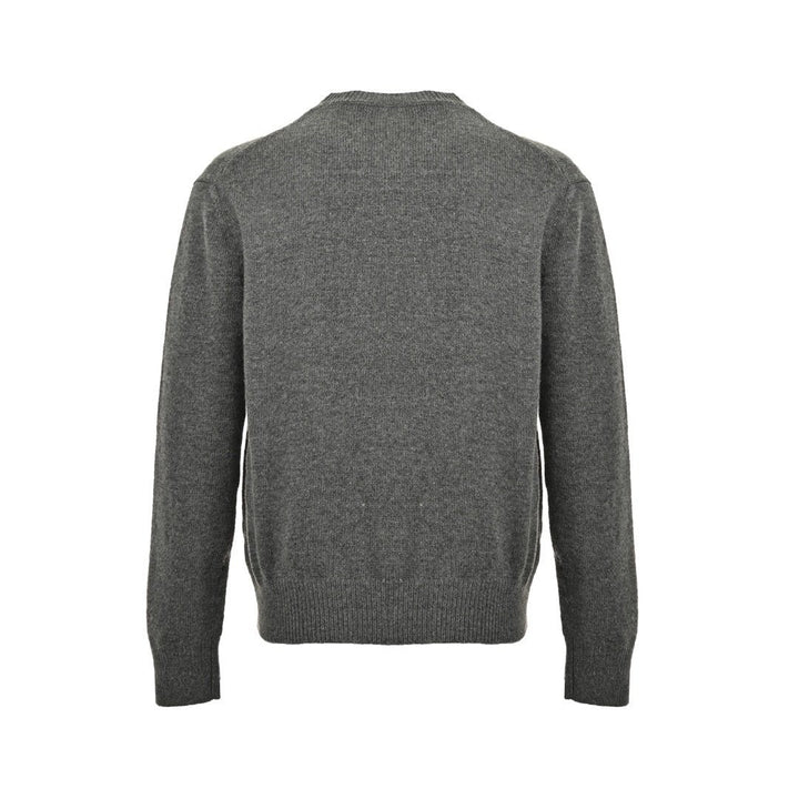 Loewe Anagram Logo Embroidered Wool Sweater In Grey