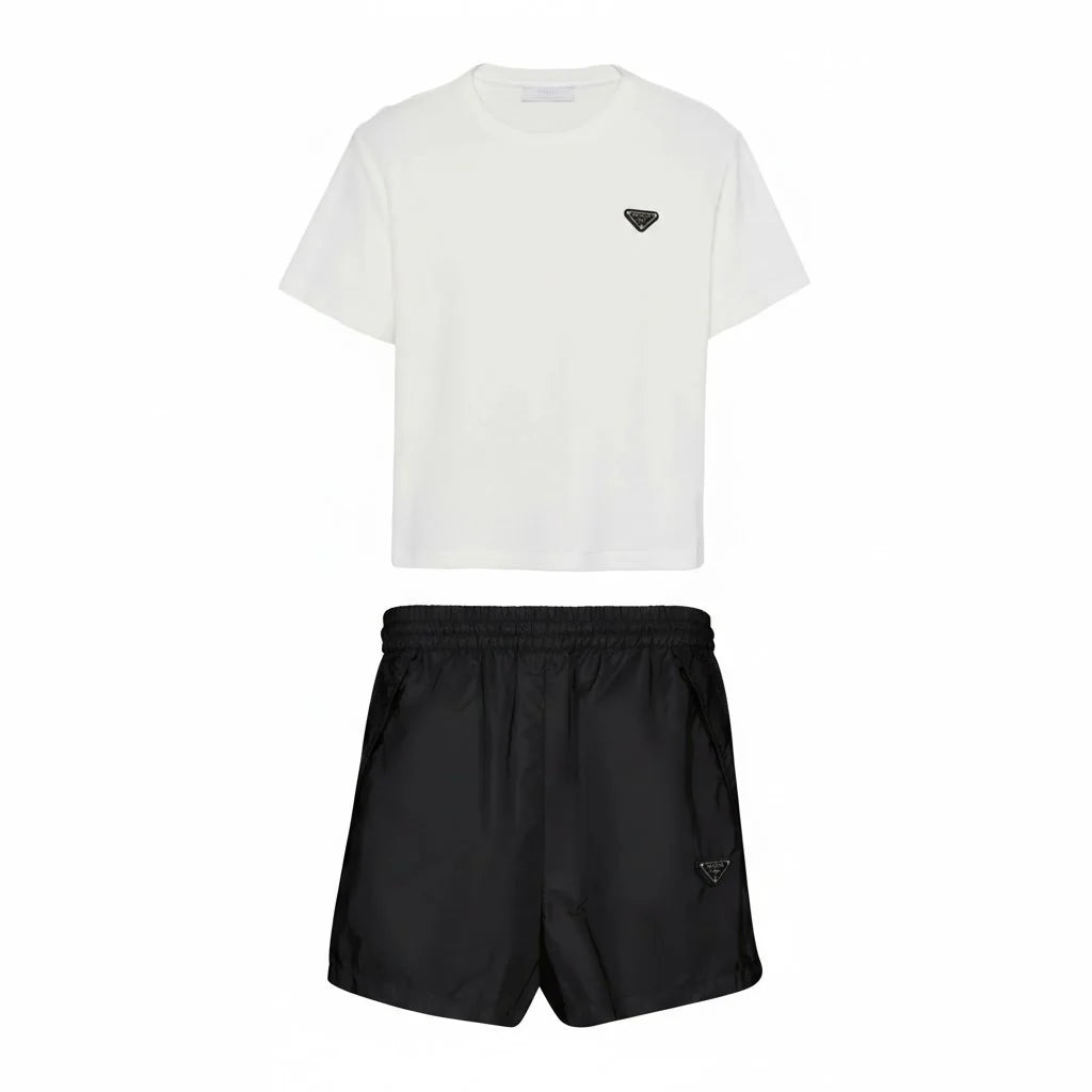 Prada Triangle Logo T-Shirt & Shorts Set